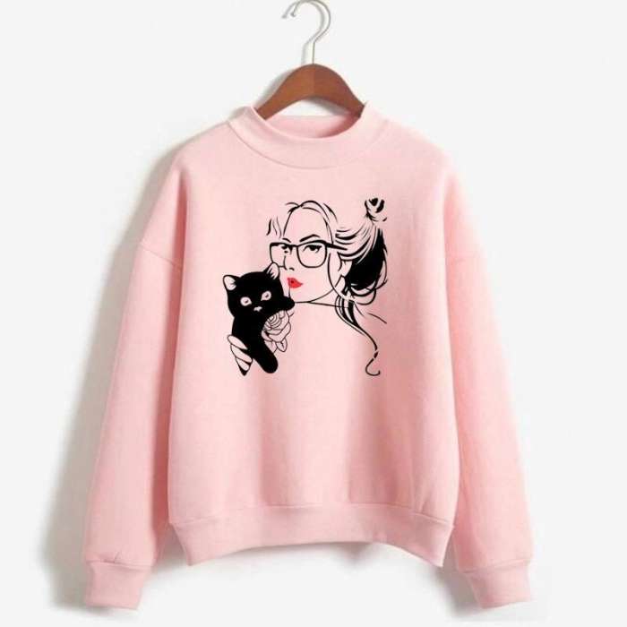 Cat Lover Full Fleece Design Sweat Shirt Excellent Quality - HB INDUSTRIES - Hoodies & Sweatshirts - 