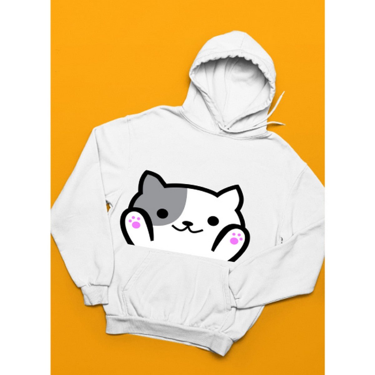 Cat Printed Fleece Full Sleeves Pull Over Hoodie For Women - HB INDUSTRIES - Hoodies & Sweatshirts - 