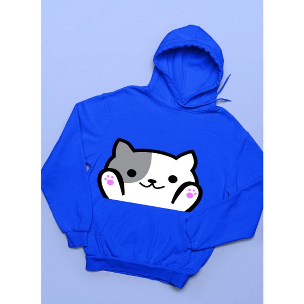 Cat Printed Fleece Full Sleeves Pull Over Hoodie For Women - HB INDUSTRIES - Hoodies & Sweatshirts - 