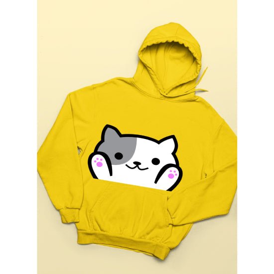 Cat Printed Fleece Full Sleeves Pull Over Hoodie For Women - HB INDUSTRIES - Hoodies & Sweatshirts - 