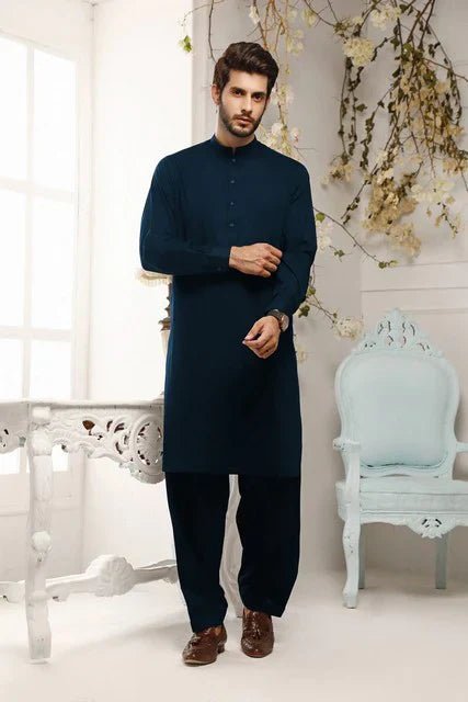 Cerulean Charm: Persian Blue Shalwar Kameez Set - HB INDUSTRIES - Shalwar Kameez - 