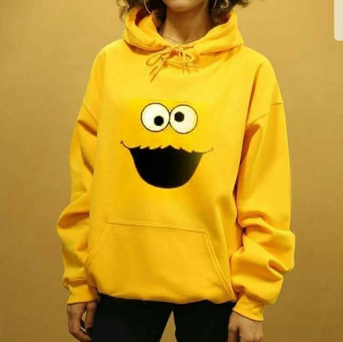 Cookie Monster Yellow Printed Hoodie For women - HB INDUSTRIES - Hoodies & Sweatshirts - 