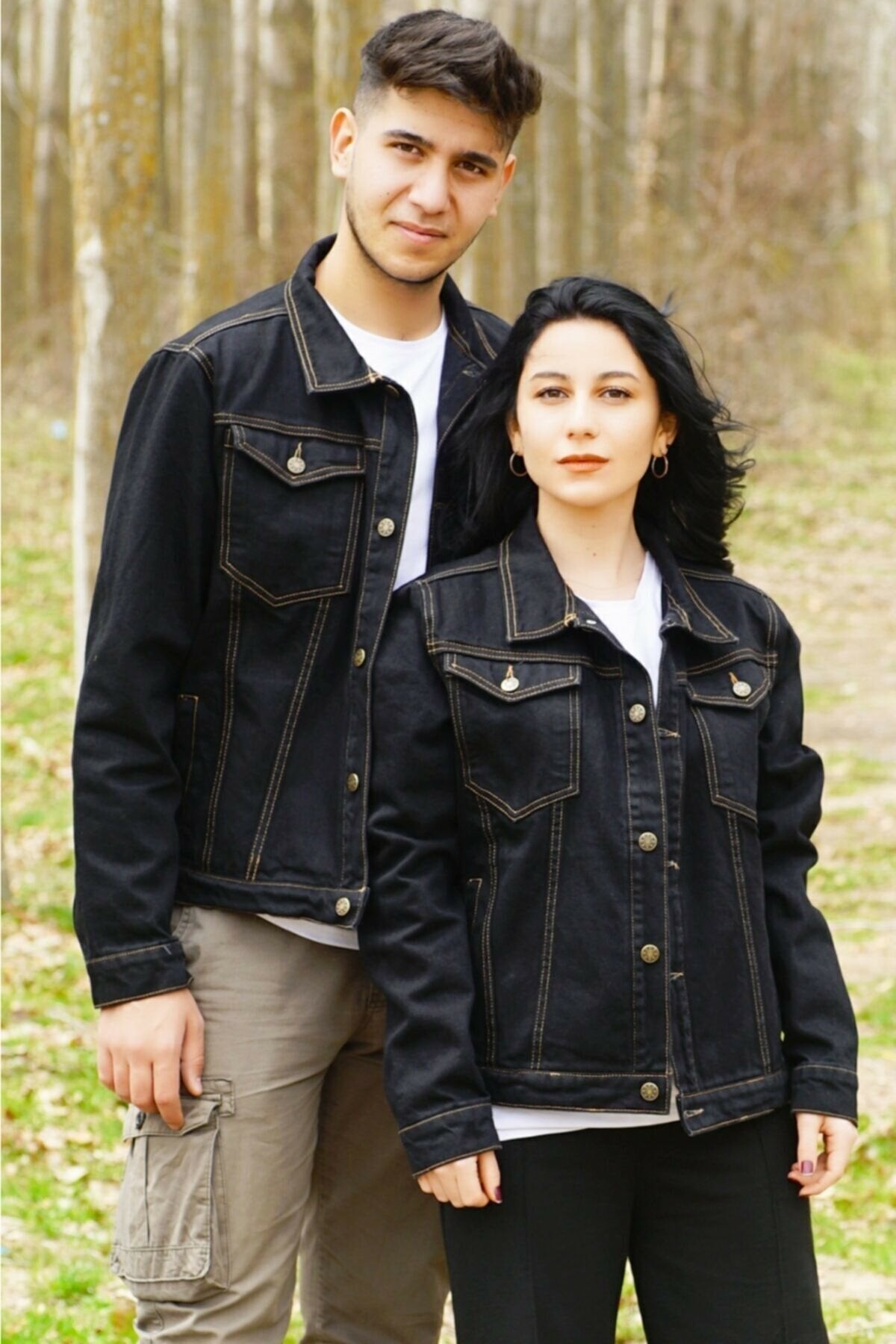 Couple Denim Jacket Black - HB INDUSTRIES - Denim Jackets - 