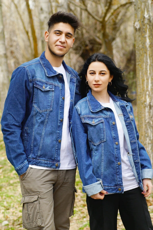 Couple Denim Jacket Blue - HB INDUSTRIES - Denim Jackets - 