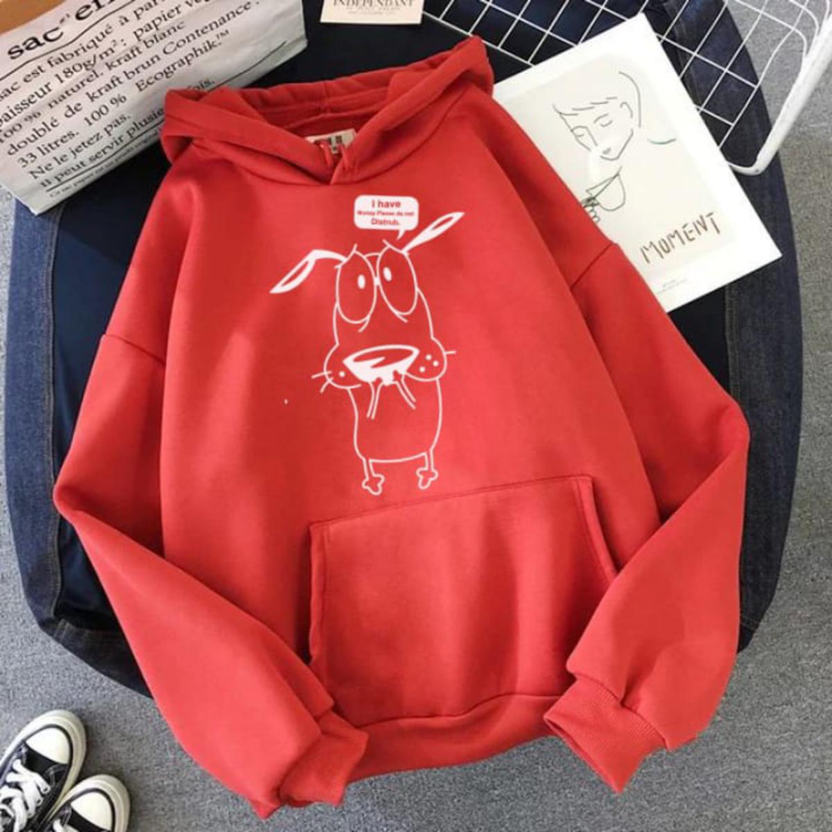 Courage The Cowardly Dog Fleece Full Sleeves Pull Over Hoodie For Women - HB INDUSTRIES - Hoodies & Sweatshirts - 