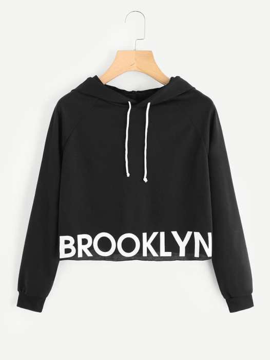 Cropped Hoddie Black Brooklyn - HB INDUSTRIES - Hoodies & Sweatshirts - 