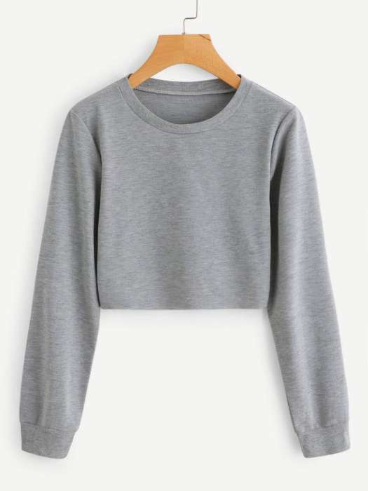 Cropped Sweatshirt Grey - HB INDUSTRIES - Hoodies & Sweatshirts - 