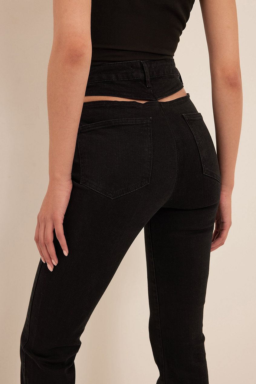 Cut Out Back Detail Denim For Womens - HB INDUSTRIES - Jeans - 