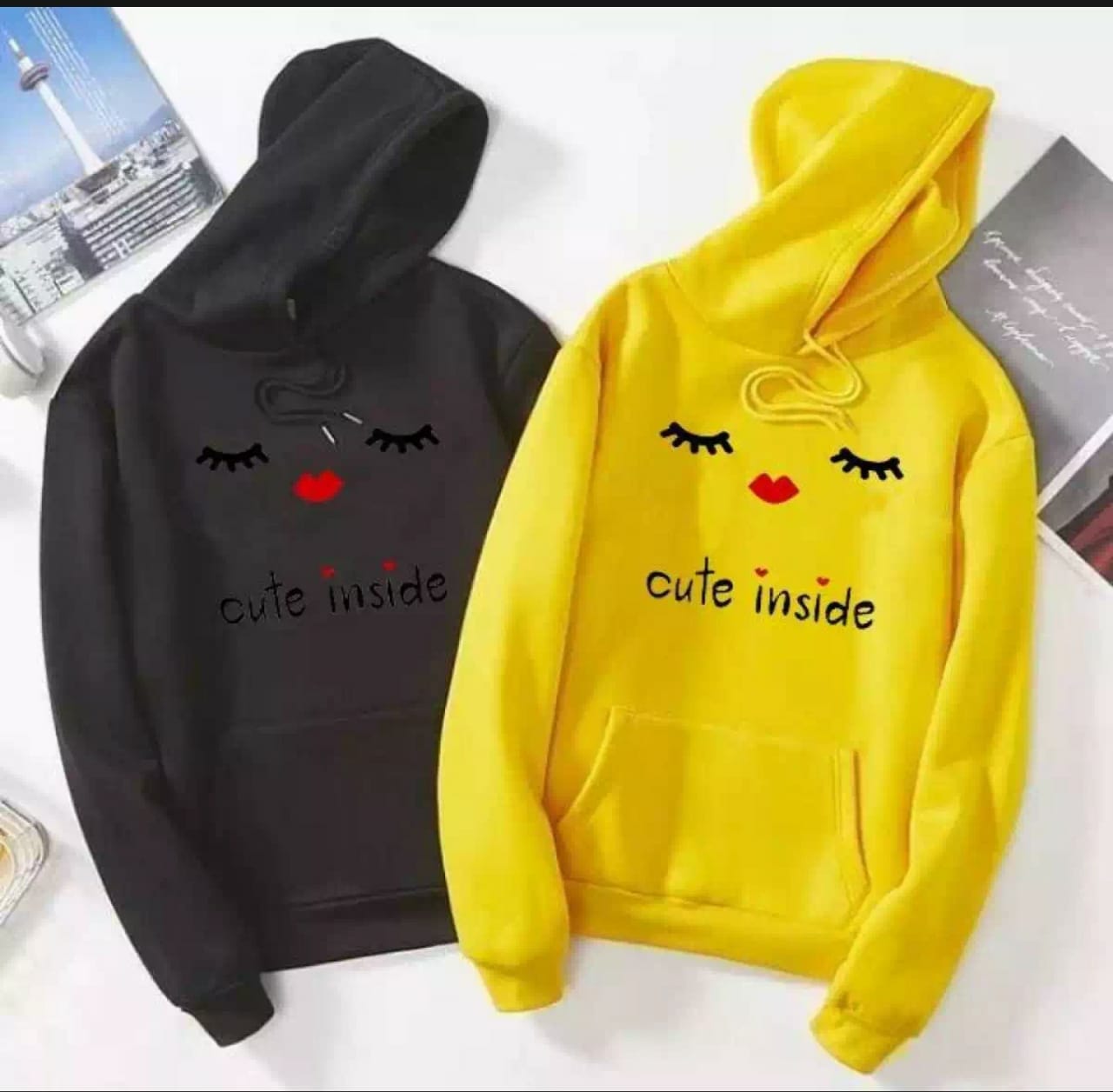 Cute Inside Fleece Full Sleeves Pull Over Hoodie For Women - HB INDUSTRIES - Hoodies & Sweatshirts - 