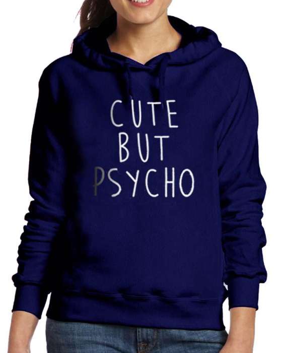 Cute Stylish Navy Blue Printed Hoodie For Women - HB INDUSTRIES - Hoodies & Sweatshirts - 