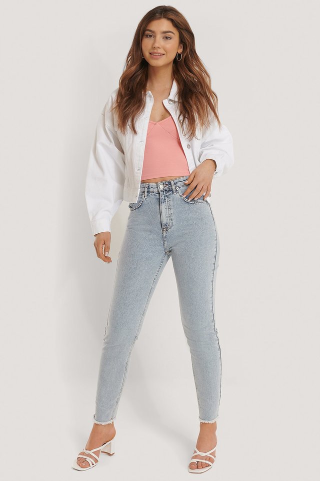 Women White Solid Jacket