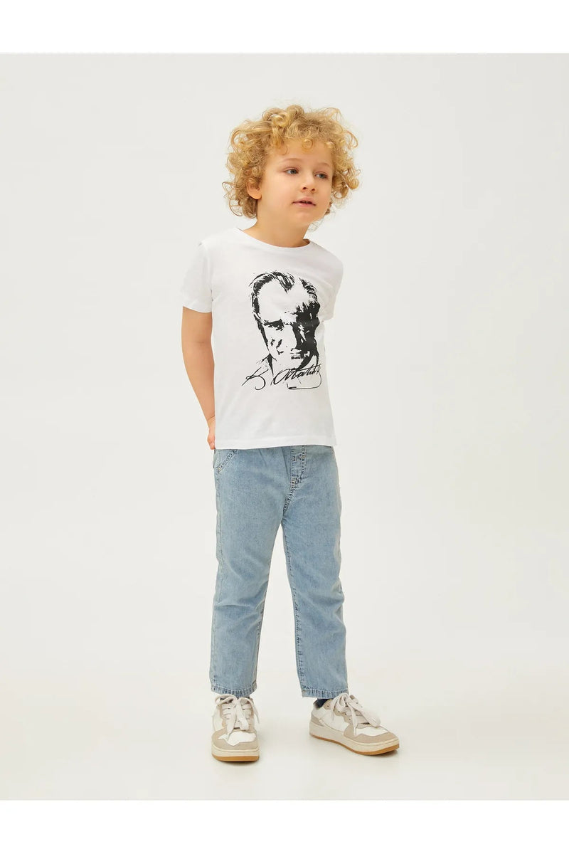 Denim Trousers Relaxed Cut Elastic Waist For Toddler - HB INDUSTRIES - Boys Jeans - 