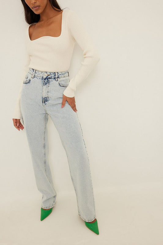 Distressed Pocket Detail Denim For Womens - HB INDUSTRIES - Jeans - 