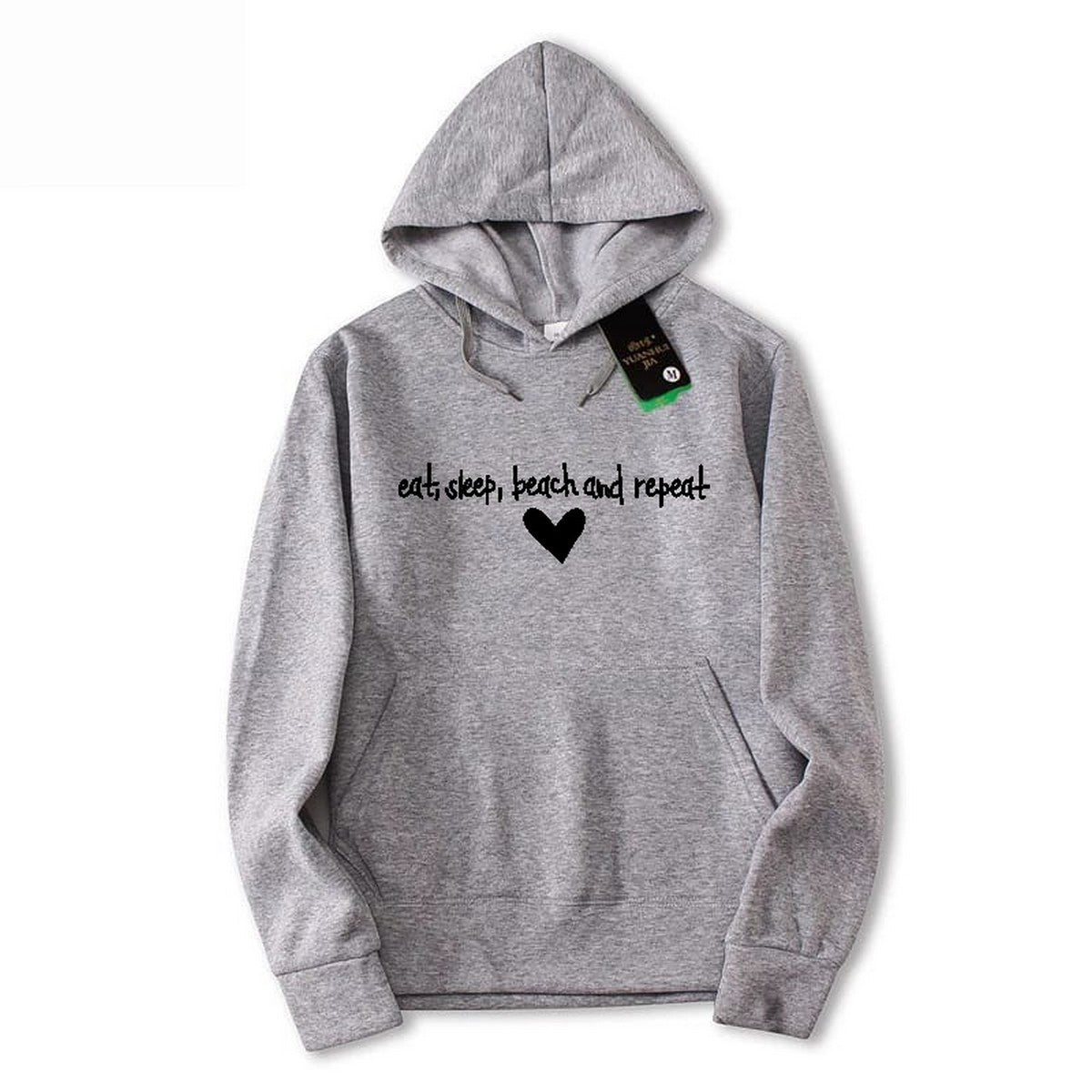 Eat Sleep Beach Repeat Fleece Full Sleeves Pull Over Hoodie For Women - HB INDUSTRIES - Hoodies & Sweatshirts - 