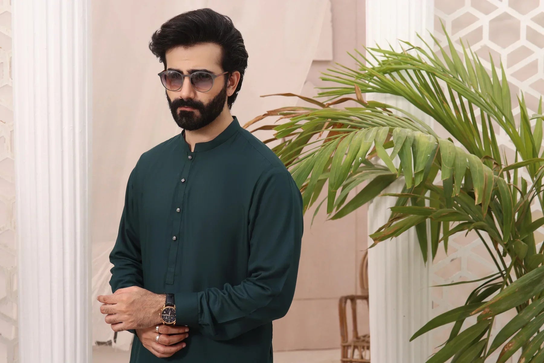 Enchanted Jade: Evergreen Shalwar Kameez for Men - HB INDUSTRIES - Shalwar Kameez - 
