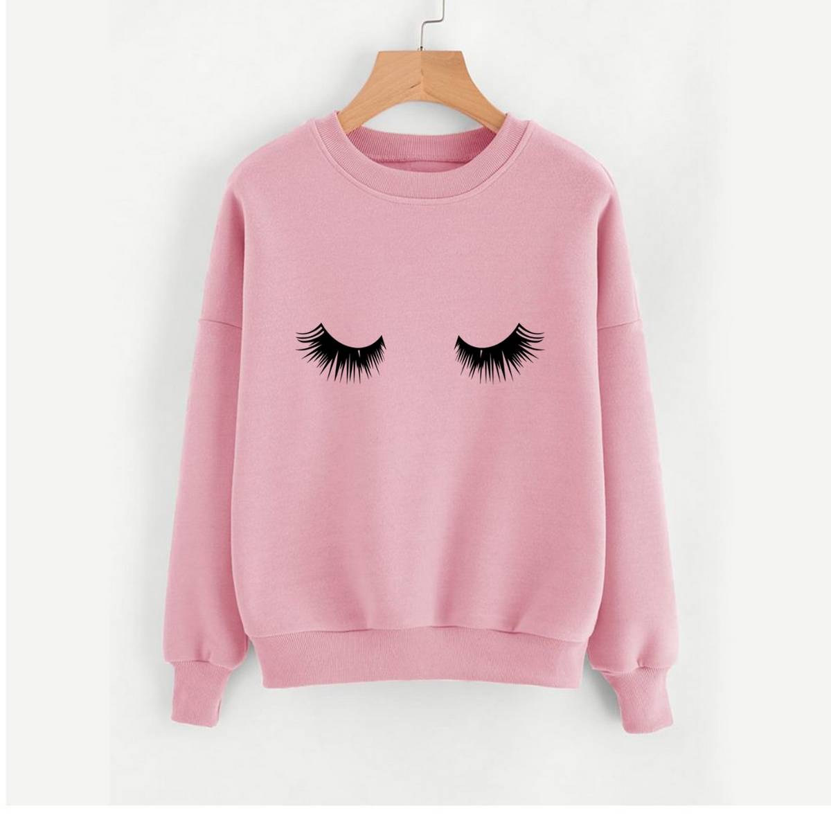 Eye Printed Fleece Full Sleeves Pull Over Sweatshirt For Women - HB INDUSTRIES - Hoodies & Sweatshirts - 