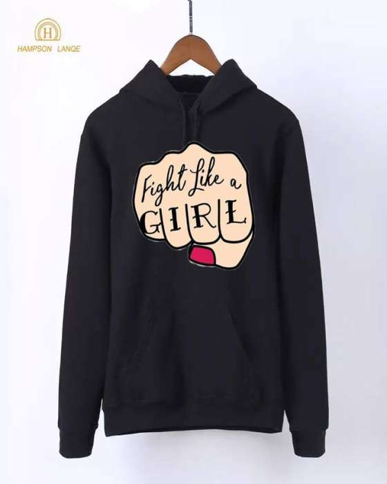 Fight Like a Printed Hoodie For womens - HB INDUSTRIES - Hoodies & Sweatshirts - 