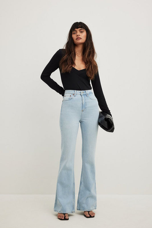 Flared High Waist Jeans For Womens - HB INDUSTRIES - Jeans - 
