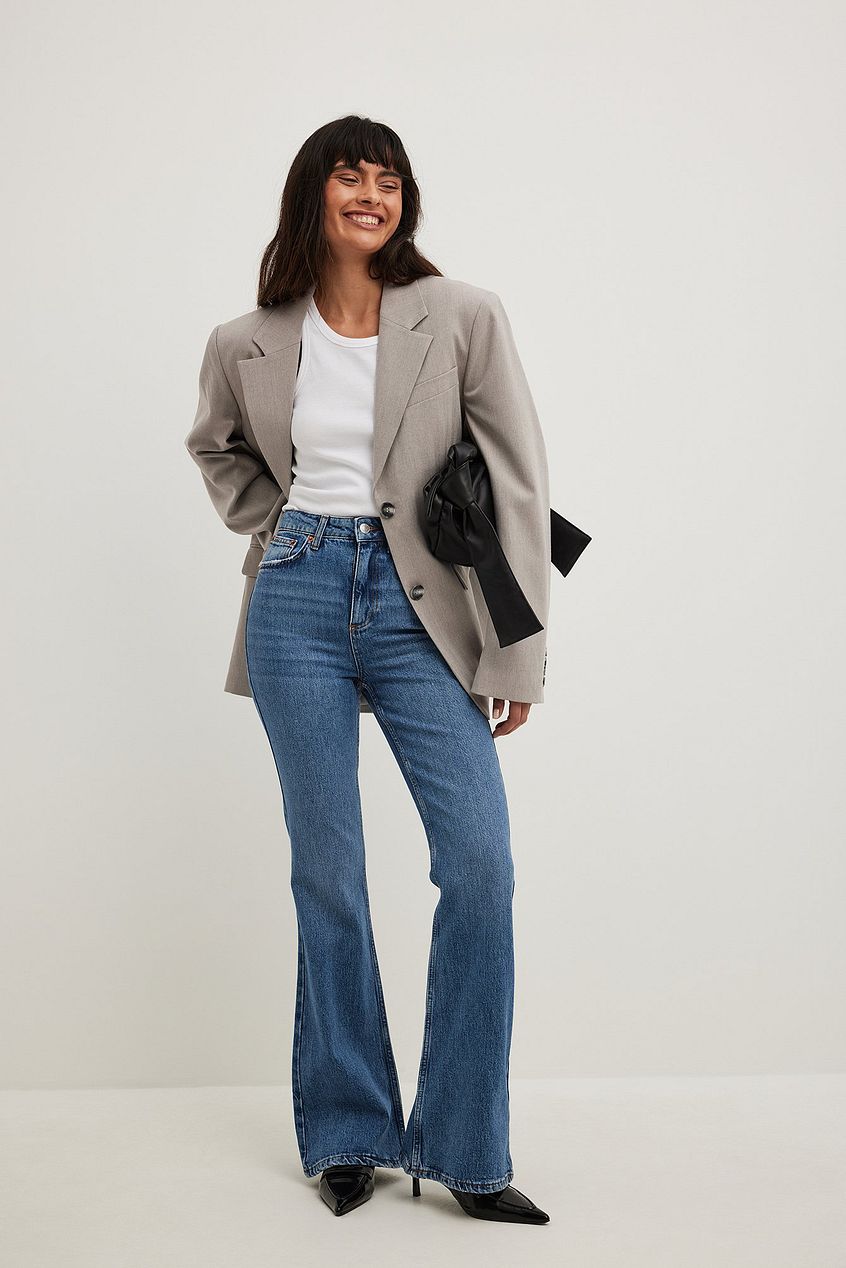 Flared High Waist Jeans For Womens - HB INDUSTRIES - Jeans - 