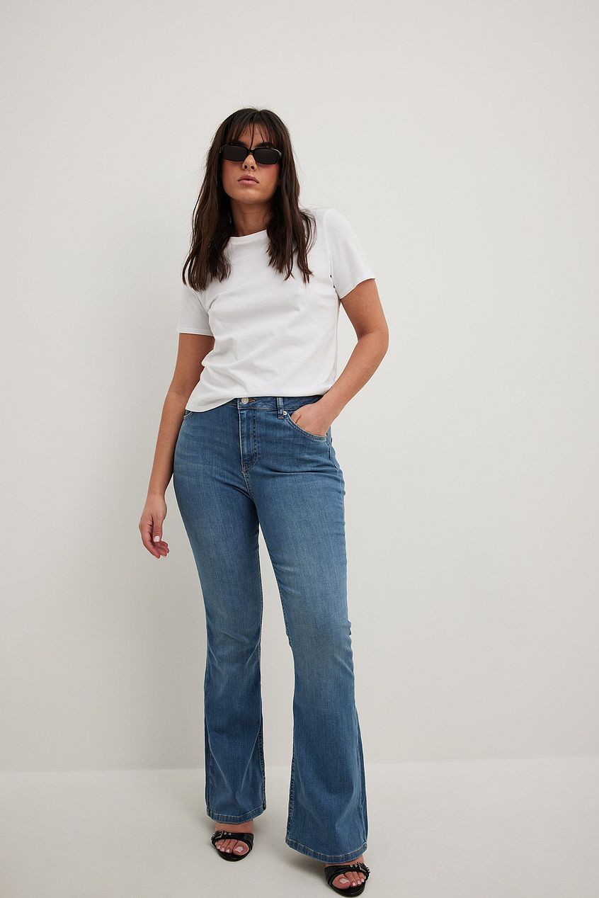 Flared High Waist Stretch Jeans For Womens - HB INDUSTRIES - Jeans - 