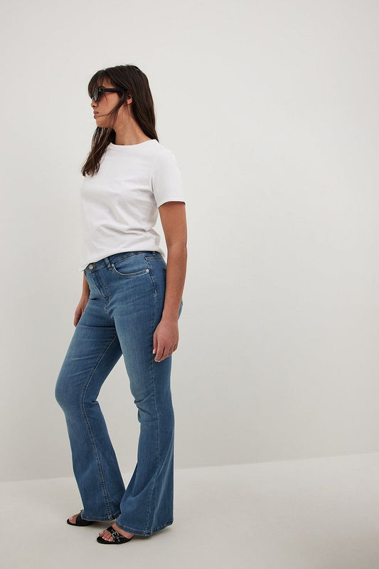 Flared High Waist Stretch Jeans For Womens - HB INDUSTRIES - Jeans - 