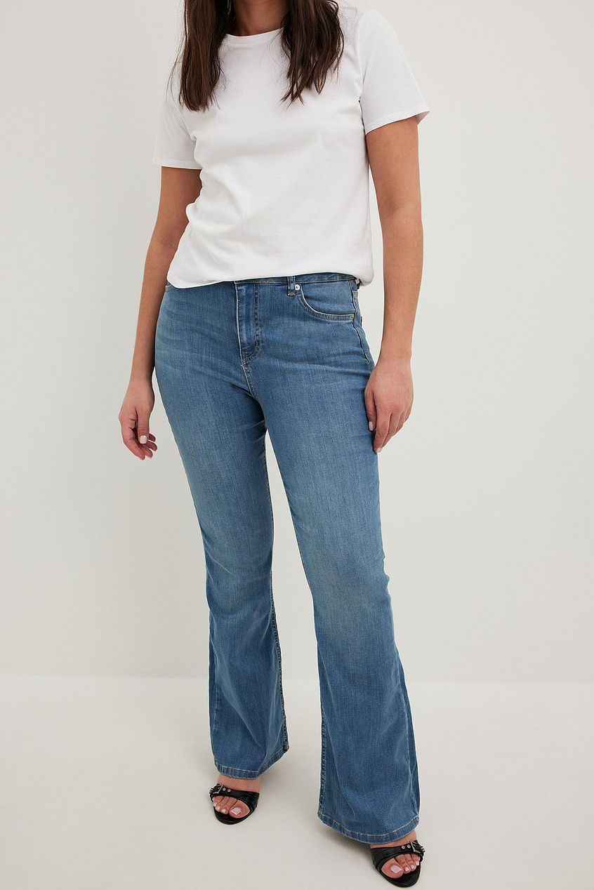 Flared High Waist Stretch Jeans For Womens - HB INDUSTRIES - Jeans - 