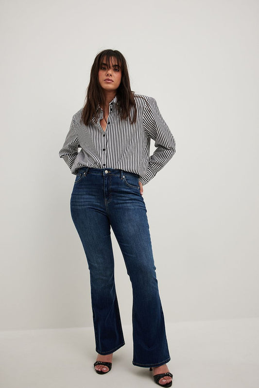 Flared High Waist Stretch Jeans For Womens - HB INDUSTRIES - Jeans - 