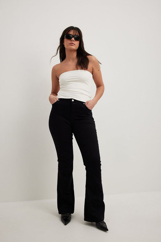 Flared High Waist Stretch Jeans For Womens - HB INDUSTRIES - Jeans - 