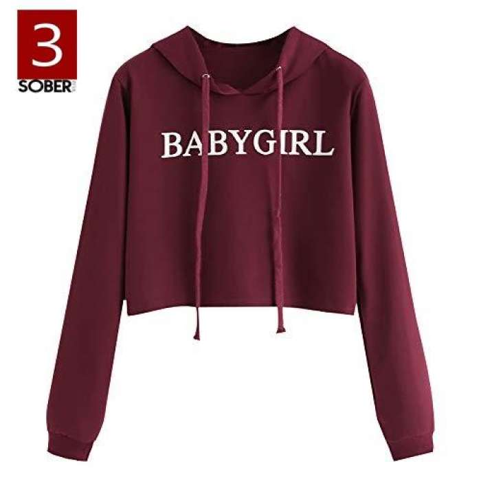 Fleece Cotton Crop Hoodie Women 794 - HB INDUSTRIES - Hoodies & Sweatshirts - 