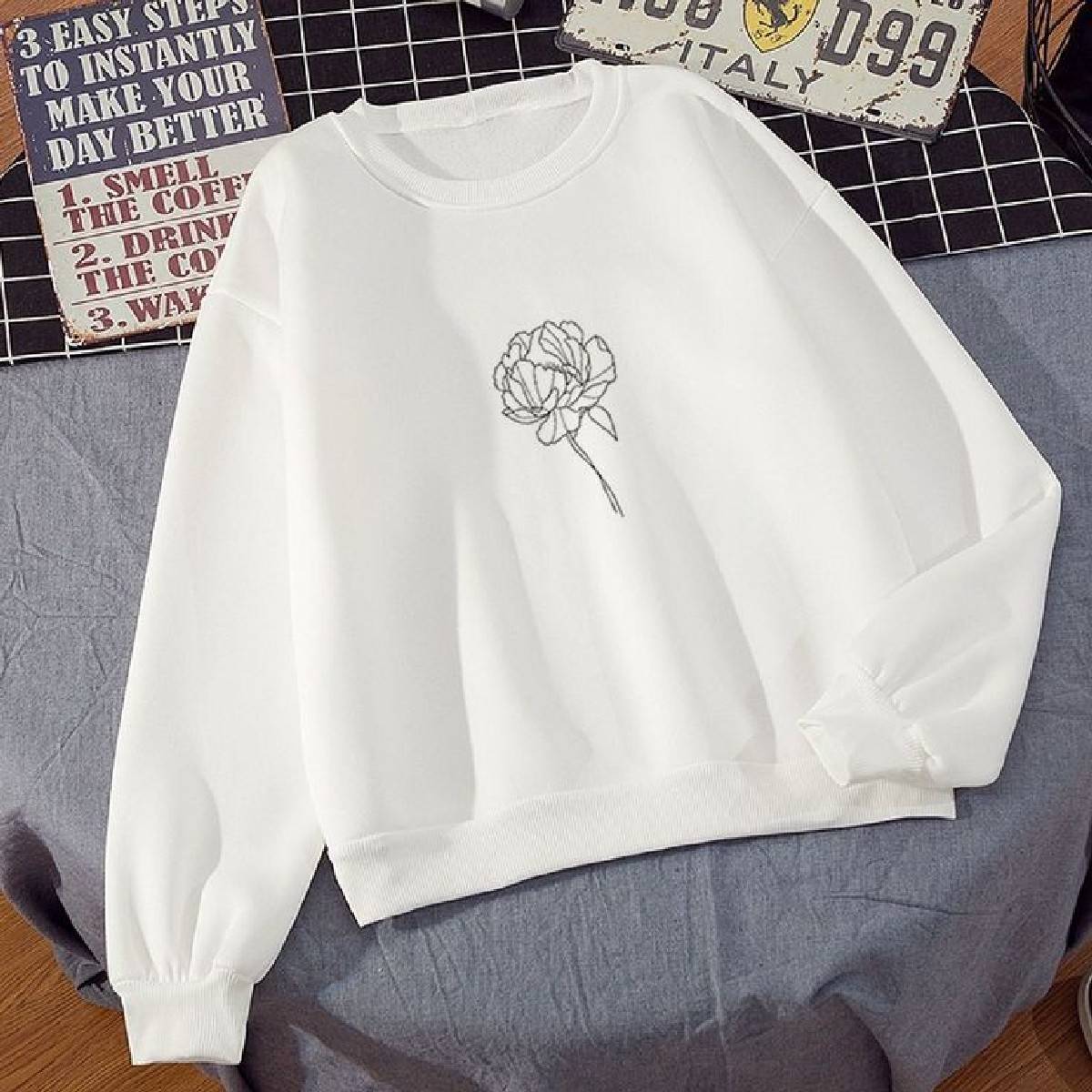 Flower Printed Fleece Full Sleeves Pull Over Hoodie For Women - HB INDUSTRIES - Hoodies & Sweatshirts - 
