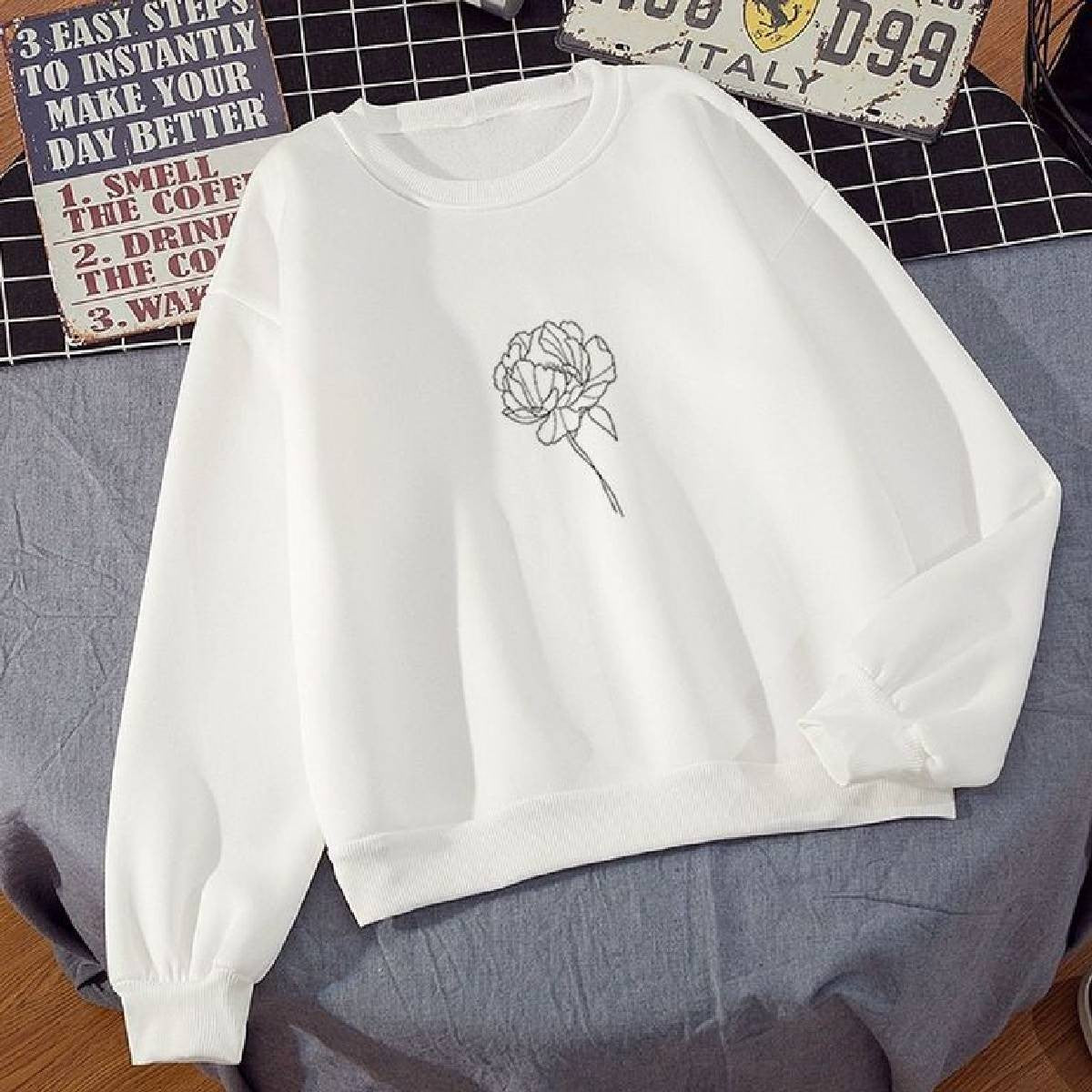 Flower Printed Fleece Full Sleeves Pull Over Hoodie For Women - HB INDUSTRIES - Hoodies & Sweatshirts - 