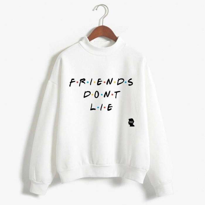 Friends Dont Lie Printed Fleece Sweatshirt For womens - HB INDUSTRIES - Hoodies & Sweatshirts - 