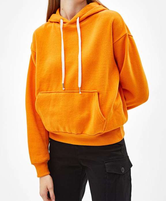 Front pouch pocket women’s orange hoodie - HB INDUSTRIES - Hoodies & Sweatshirts - 