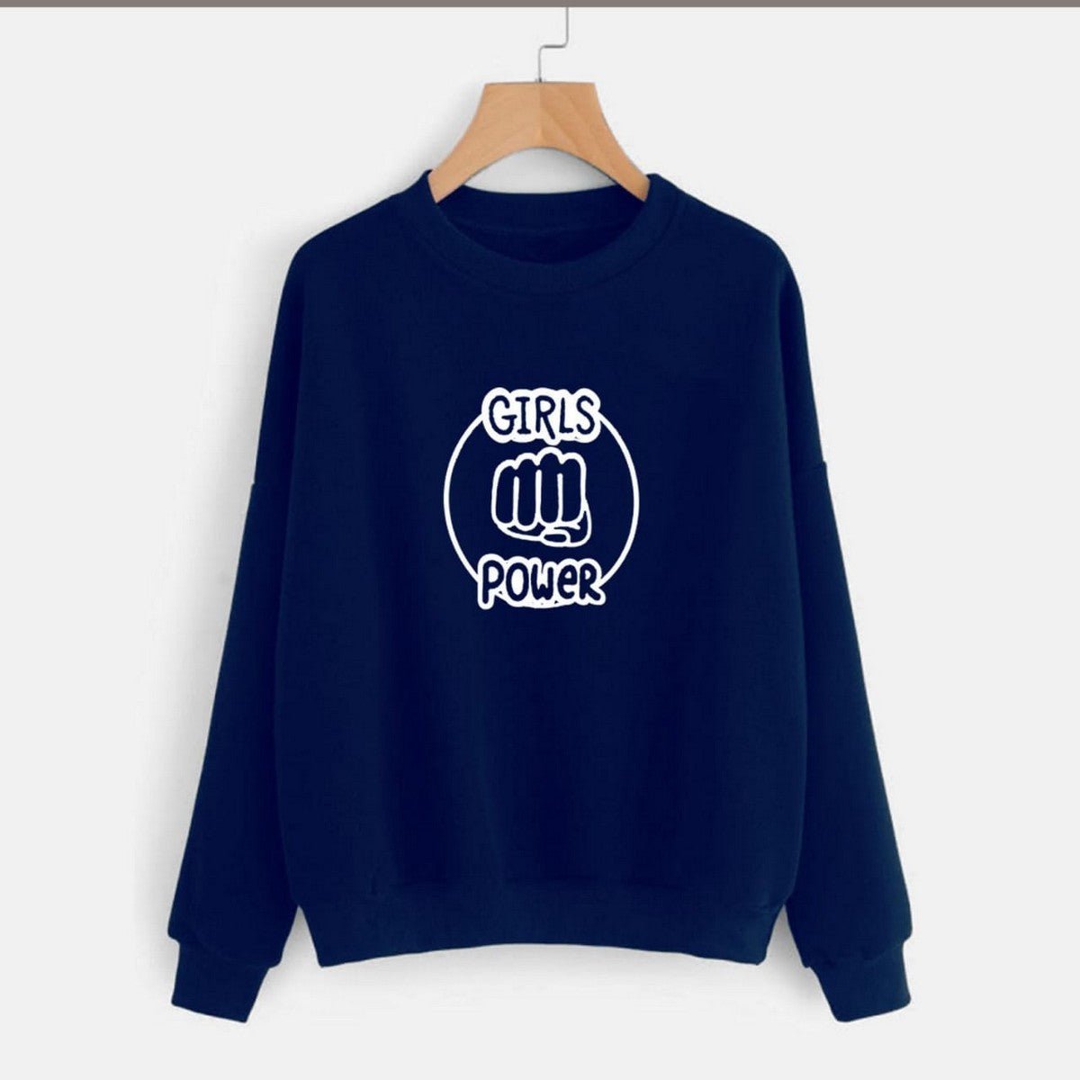 Girl Power Fleece Full Sleeves Pull Over Sweatshirt For Women - HB INDUSTRIES - Hoodies & Sweatshirts - 