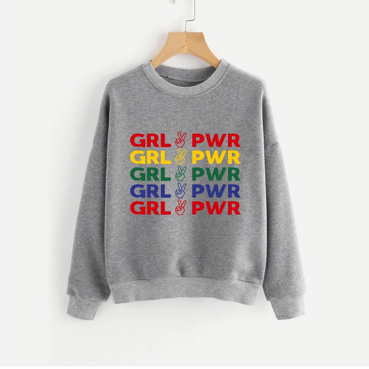 Girl Power Printed Fleece Full Sleeves Pull Over Sweatshirt For Women - HB INDUSTRIES - Hoodies & Sweatshirts - 