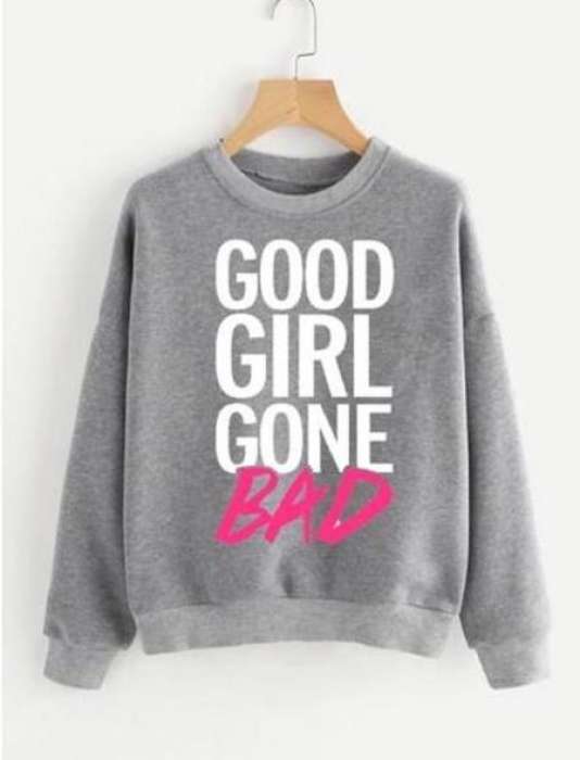 Good Gone Bad Printed Sweatshirt Grey - HB INDUSTRIES - Hoodies & Sweatshirts - 