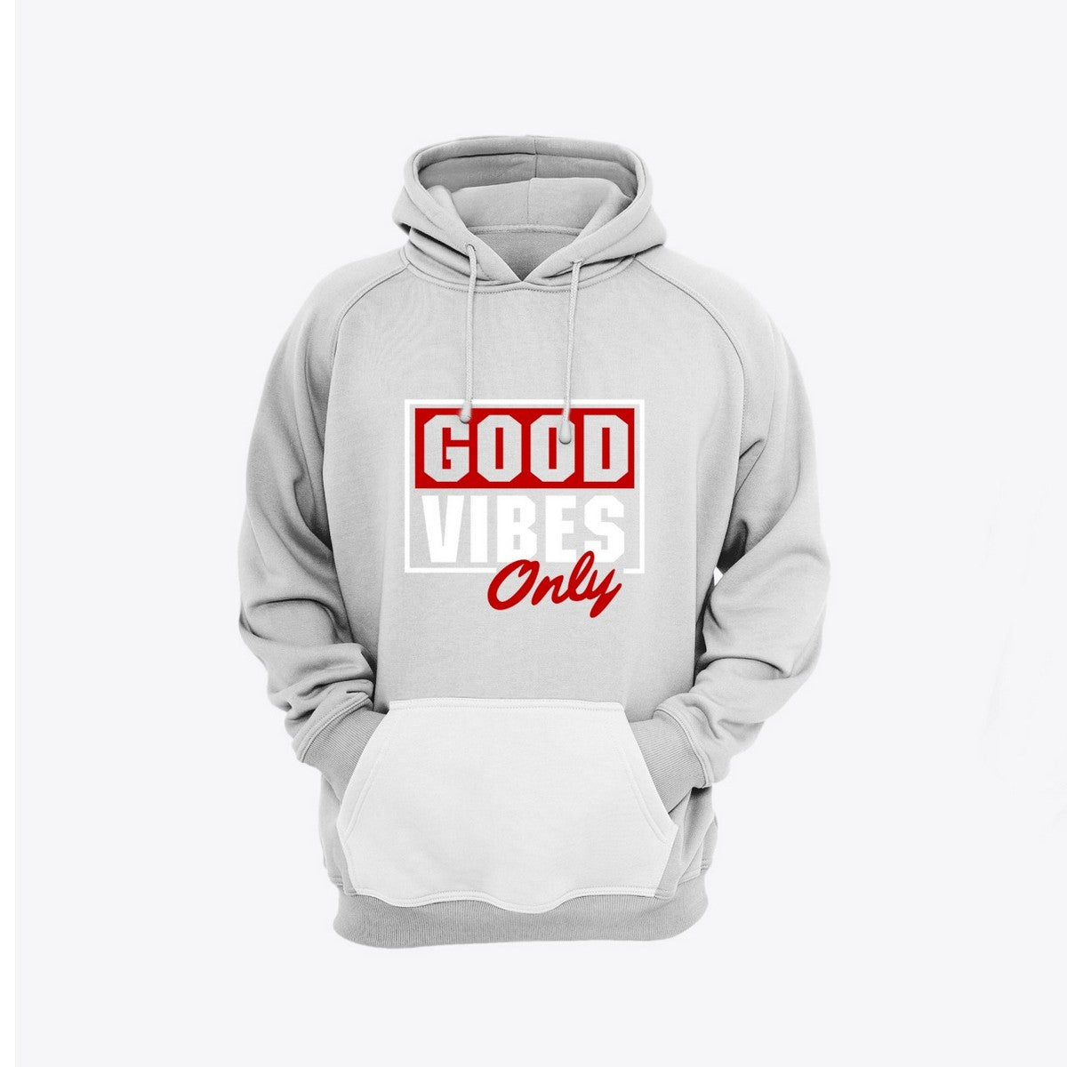 Good Vibes Printed Fleece Full Sleeves Pull Over Hoodie - HB INDUSTRIES - Hoodies & Sweatshirts - 
