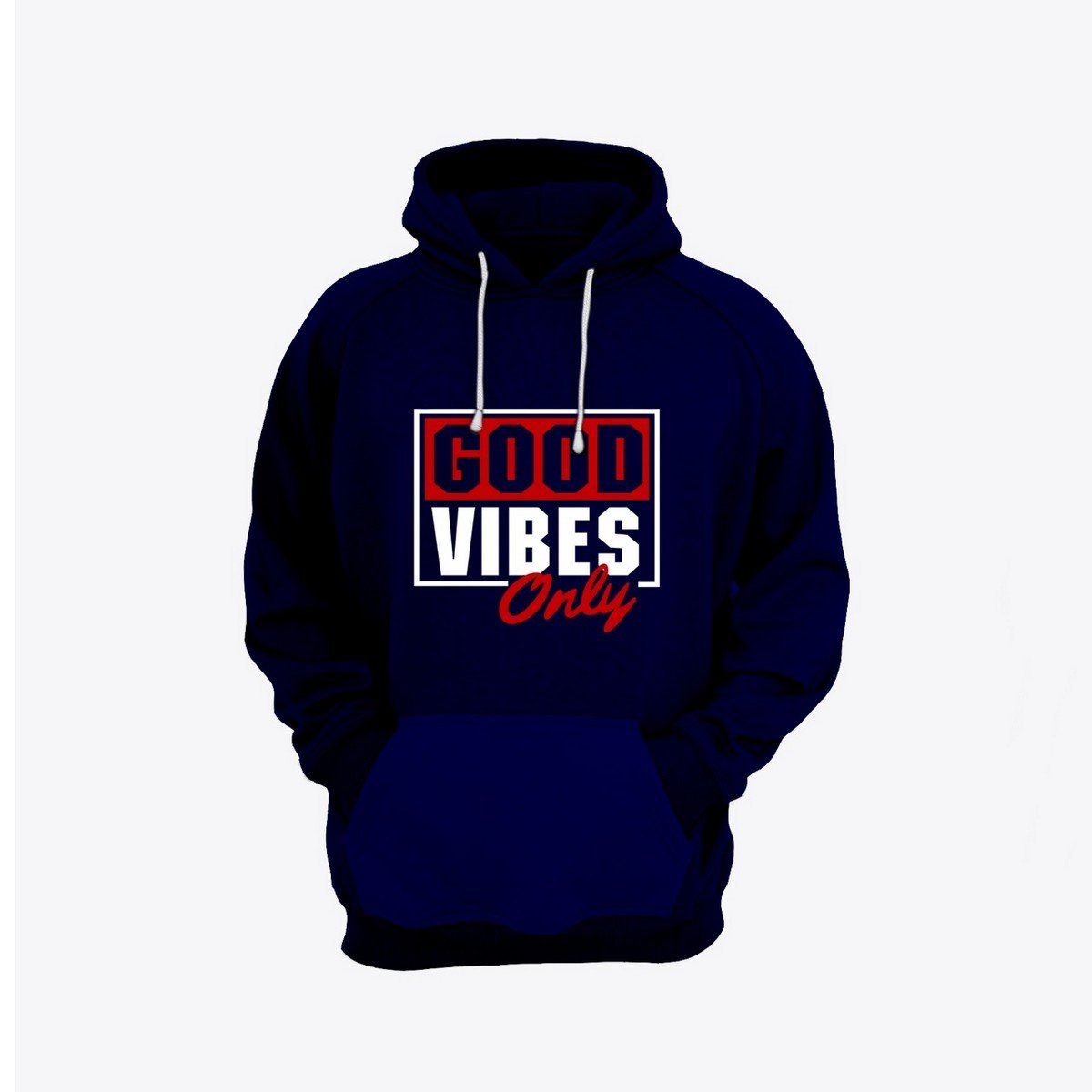 Good Vibes Printed Fleece Full Sleeves Pull Over Hoodie - HB INDUSTRIES - Hoodies & Sweatshirts - 