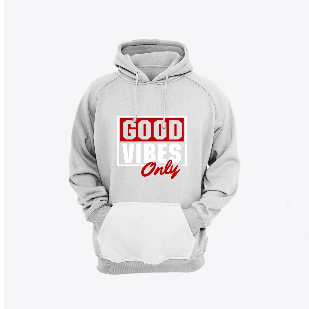 Good Vibes Printed Fleece Full Sleeves Pull Over Hoodie - HB INDUSTRIES - Hoodies & Sweatshirts - 