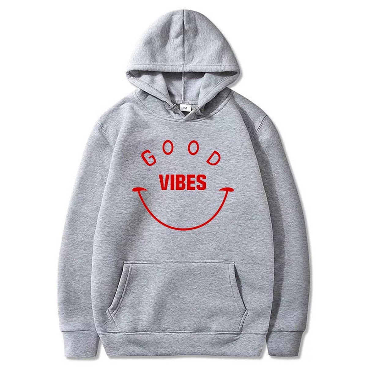 Good Vibes Printed Fleece Full Sleeves Pull Over Hoodie For Men And Women - HB INDUSTRIES - Hoodie & Sweatshirt - 