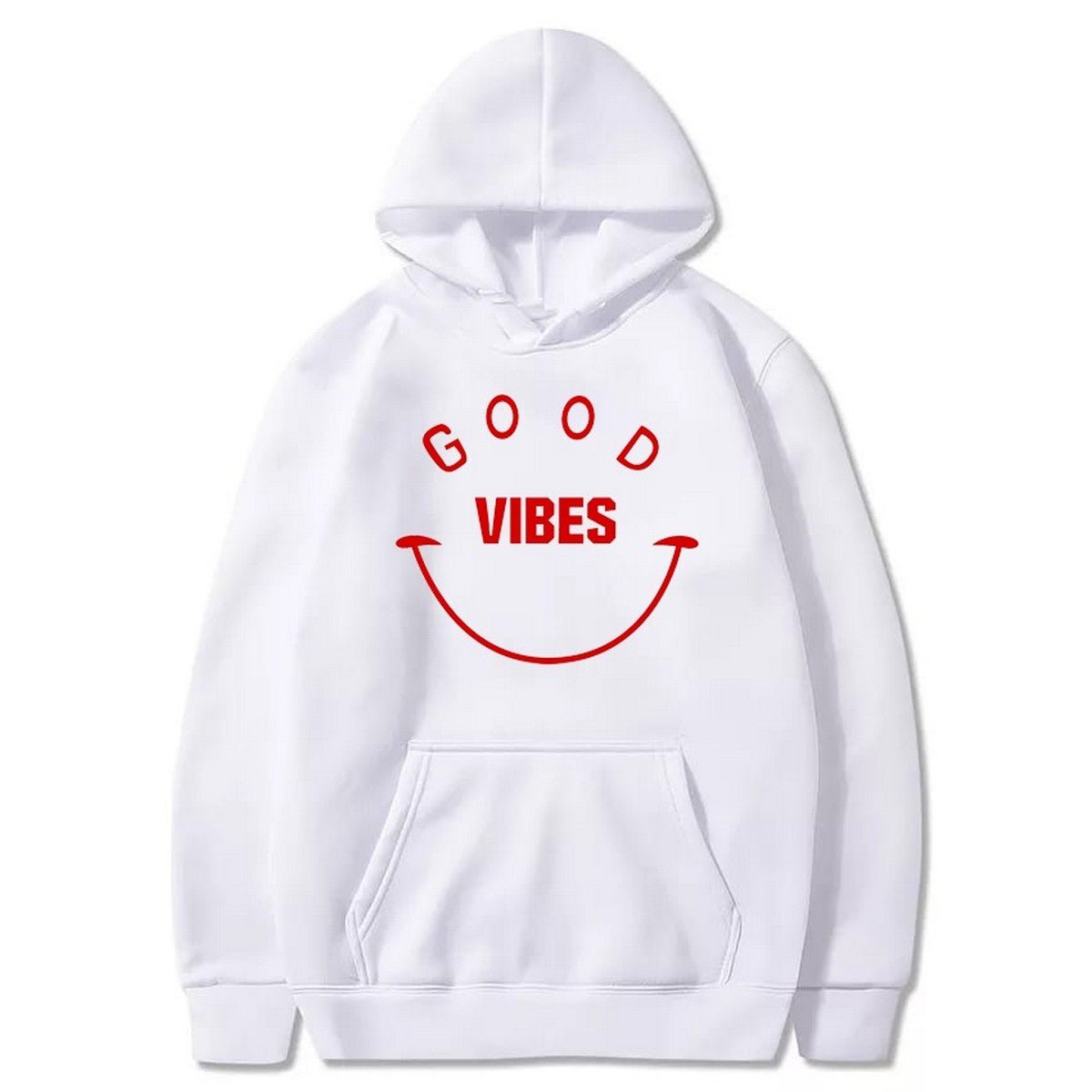 Good Vibes Printed Fleece Full Sleeves Pull Over Hoodie For Men And Women - HB INDUSTRIES - Hoodie & Sweatshirt - 