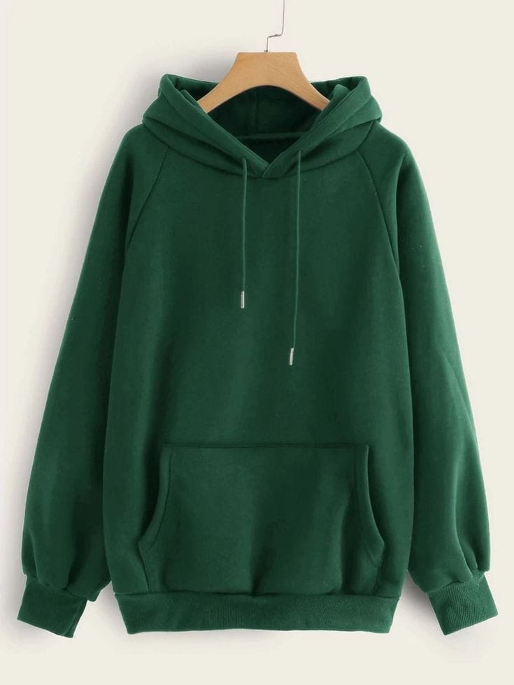 Green Fleece Full Sleeves Pull Over Hoodie - HB INDUSTRIES - Hoodies & Sweatshirts - 