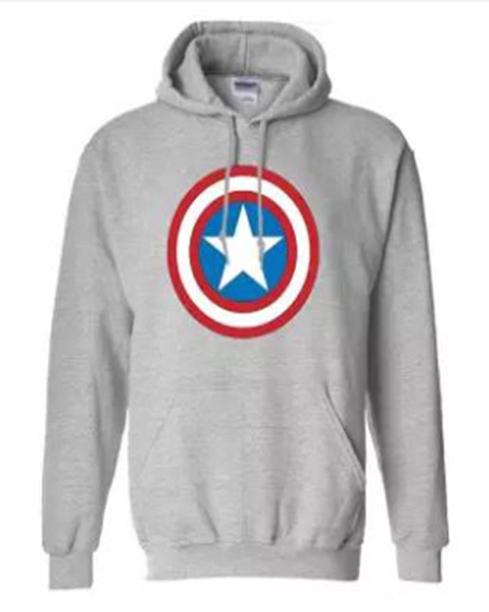 Grey Cotton Printed Captain America Hoodie For Men - HB INDUSTRIES - Hoodie & Sweatshirt - 