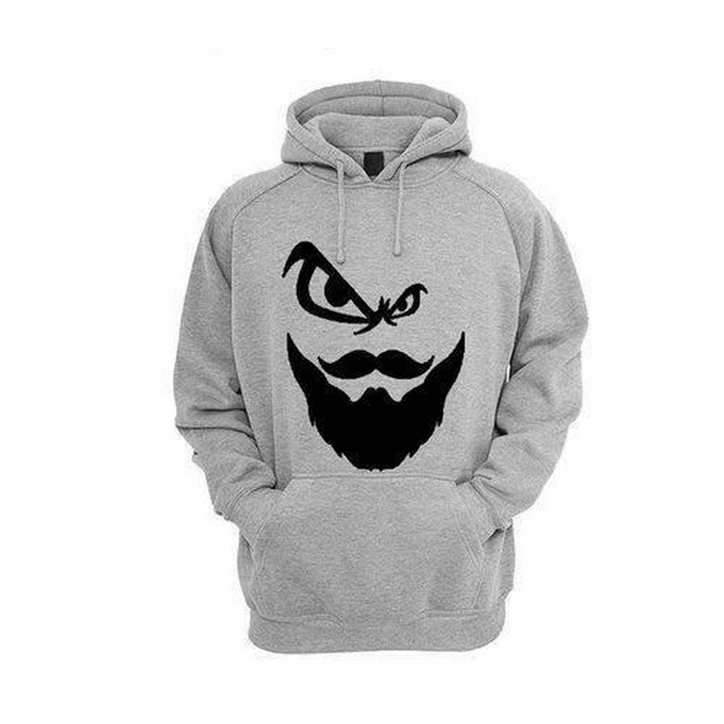 Grey Fleece Angry Beard Printed Hoodie for Men - Grey - HB INDUSTRIES - Hoodie & Sweatshirt - 