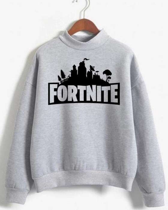 GREY FORTNITE Sweatshirt Sweat Shirt O Neck Full Sleeves Casual Tshirt FOR WOMEN - HB INDUSTRIES - Hoodies & Sweatshirts - 