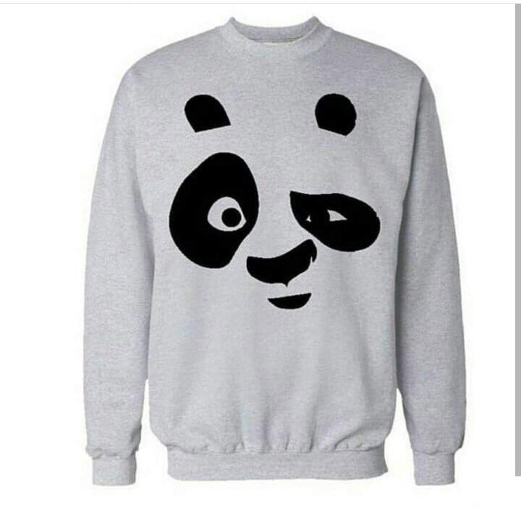Grey Panda Fleece Full Sleeves Pull Over Sweatshirt For Women - HB INDUSTRIES - Hoodies & Sweatshirts - 