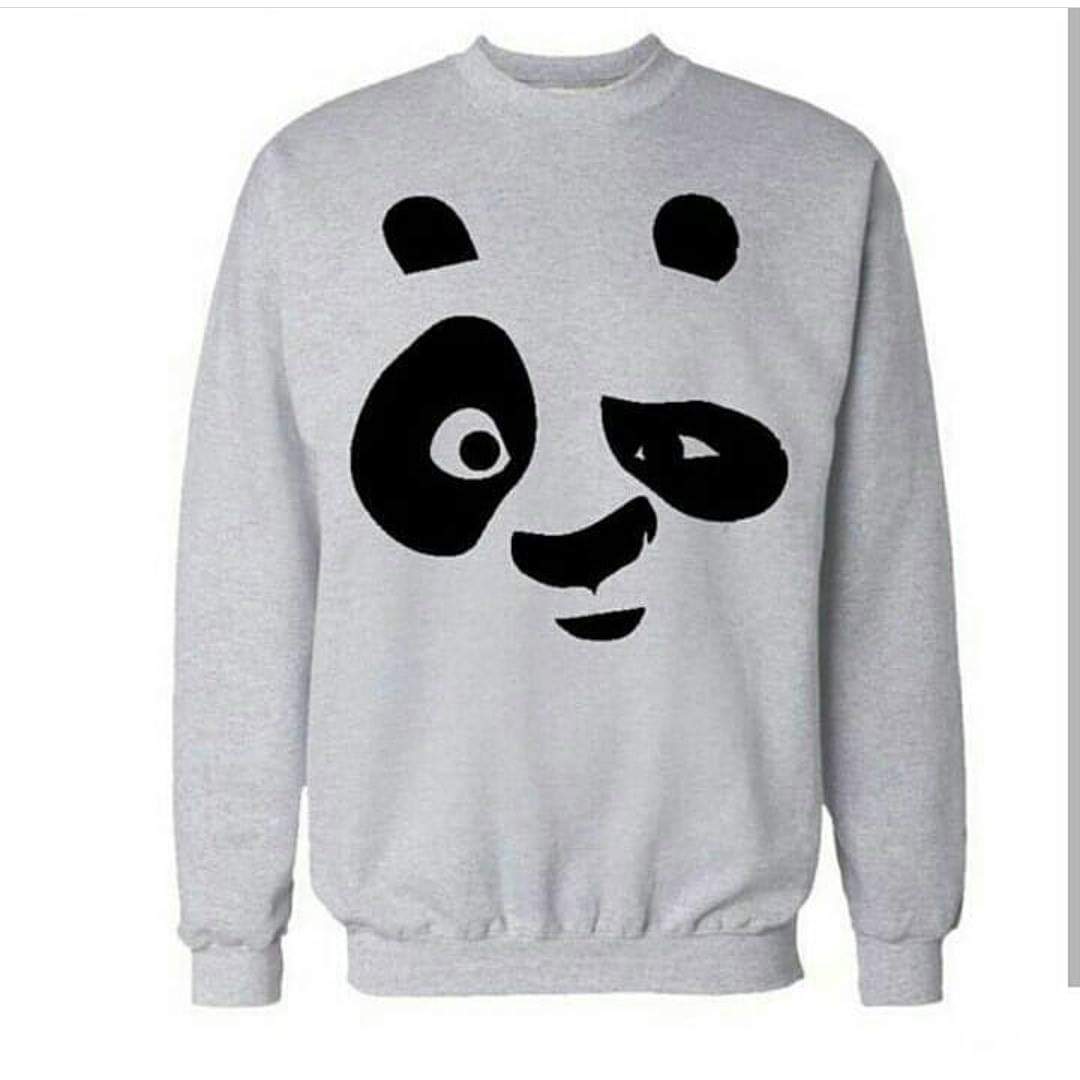 Grey Panda Fleece Full Sleeves Pull Over Sweatshirt For Women - HB INDUSTRIES - Hoodies & Sweatshirts - 