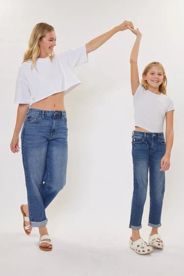 Halo Mid Rise Mother Daughter Duo Jeans - HB INDUSTRIES - Girls Jeans - 