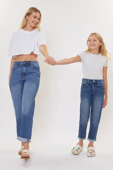 Halo Mid Rise Mother Daughter Duo Jeans - HB INDUSTRIES - Girls Jeans - 