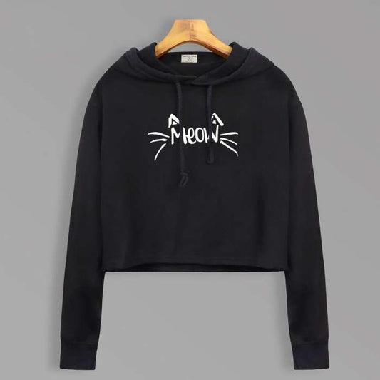 Har Maal Meow Crop Hoodie for women - HB INDUSTRIES - Hoodies & Sweatshirts - 